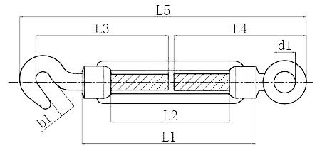Forjado Galvanizado DIN1480 Turnbuckle de Corpo Fechado para Ferramentas de Engrenagem Marítima